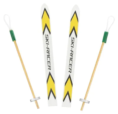 Productafbeelding van Miniatuurski - Met skistokken - 10 cm - Kerstdecoratie