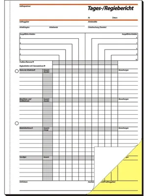 Produktbild von SIGEL SD030 Tages-/Regieberichte, 1. und 2. Blatt bedruckt, A4, selbstdurchschreibend, 2 x 40 Blatt