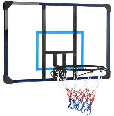 Obrázek produktu pro Košík na basketbal pro dveře nebo stěnu | Barva: černá + průhledná + modrá | Rozměry: 61 x 113 x 73 cm