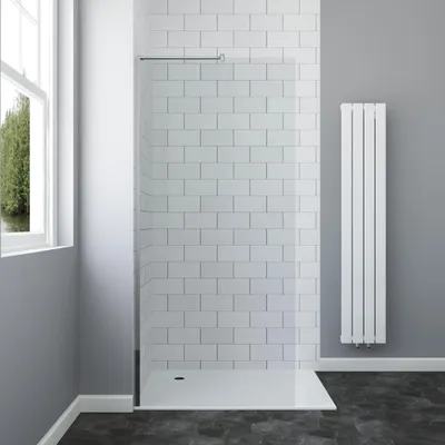 Produktbild von Walk-In Dusche Duschwand mit Stabilisator aus 6 mm ESG Sicherheitsglas Duschkabine 79 x 190 cm Glaswand Badezimmer Duschabtrennung