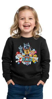 Produktbild von Spreadshirt Paw Patrol Logo Kinder Premium Pullover, 134/140 (8 Jahre), Schwarz