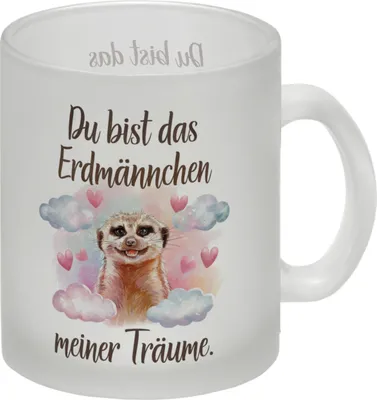 Produktbild von Erdmännchen meiner Träume Glas Tasse