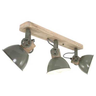 Image de Mexlite - spot - Gearwood - vert - métal bois de caoutchouc - spot en saillie - E27 - 2133G
