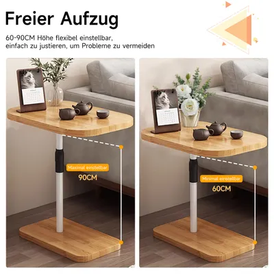 Produktbild von Beistelltisch Sofa Table Beistelltisch C Form Klein Couchtisch Holz Sofatisch(1-St), Kaffee Snack Modern Mobiler Kaffeetisch Side Table 46*30cm