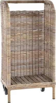 Produktbild von KRINES HOME Holzwagen / Kaminholzwagen aus Kubu-Rattan Naturrohr -  in DE