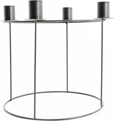 Produktbild von TrendLine Adventskranz Metall Ø 24,5 x 20 cm schwarz