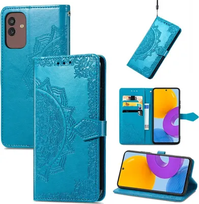Produktbild von König Design Hülle kompatibel mit Samsung Galaxy M13 5G Kunstleder Handyhülle - Handy Case Blau