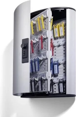 Zdjęcie produktu dla Durable KEY BOX code 72 - aluminium - srebrny - 72 haczyki - zamek szyfrowy - 302 x 118 x 400 mm