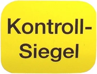 A yellow sticker with black text.