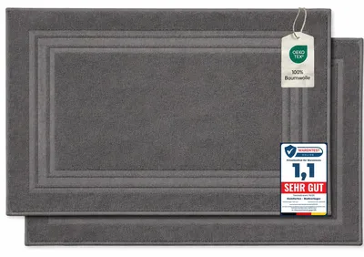 Zdjęcie produktu dla Dwa dywaniki łazienkowe Komfortec wykonane w 100% z bawełny, o gramaturze 600 GSM, idealne pod prysznic