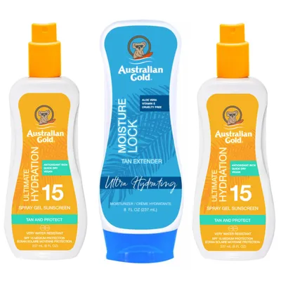 Produktbild von Australian Gold X2PCS Gel Spray SPF15 + Feuchtigkeitsschloss