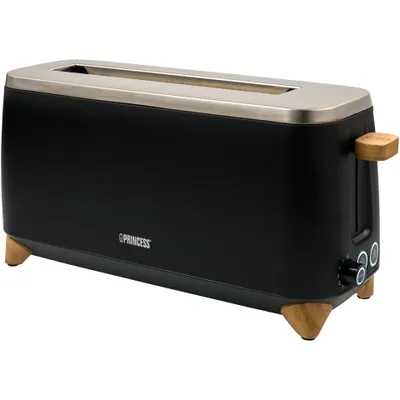 Obrázek produktu pro Princess 142361, 2 krajíců, Černá, Stříbrná, Dřevo, Kov, Knoflíky, Otočné, 1000 W, 230 V