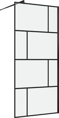 Produktbild von Duschwand MARWELL in modernem Design 90 x 195 cm inkl. Wandhalterung - Glasdusche mit matt schwarzen Wandprofil - Einscheibensicherheitsglas für höchste Sicherheit - Montage auf Duschwanne oder Fliese