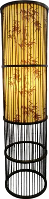 Immagine prodotto di Lampada da terra in bambù nera fatta a mano - Sylvan D28xH100cm