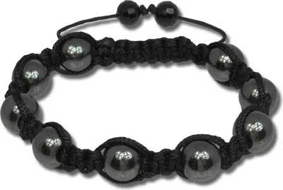 Produktbild von SilberDream Damen-Shamballa Armband 18-23cm schwarz Kugeln Hämatit SDA919