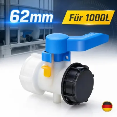 Produktbild von IBC Adapter Klappenhahn 60mm S60x6 Wassertank IBC Behälter für 1000L IBC