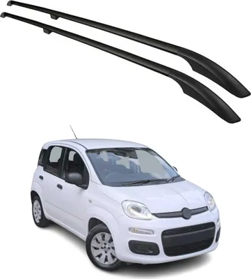 Image de Barres de toit longitudinales pour Fiat Panda 2012-2025 Aluminium Noir