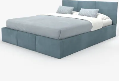Produktbild von Muralo POLSTERBETT für Schlafzimmer Polsterbett mit Bettkasten und Gasdruckfeder Bett mit Polsterkopfteil Doppelbett 160x200 Bett mit Stauraum Meerfarbe