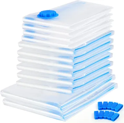 Produktbild von vacuum Set 12 Stück - 3 Größen (40*60cm,60*80cm,80*100cm) vakuumbeutel für Kleidung Bettwäsche Wolldecken Vorhänge Handtücher