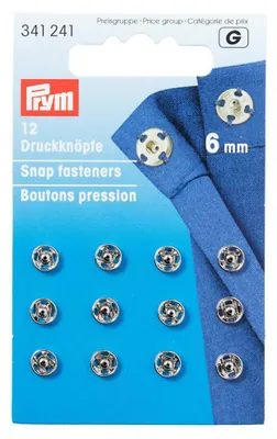 Produktbild von Druckknöpfe zum Aufnähen Silbern 6 mm