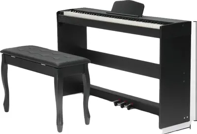 Obrázek produktu pro Elektrické piano, režim duálního klávesového nástroje, 200 zvuků a rytmů pro začátečníky, s lavicí