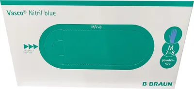 Produktbild von B. Braun Vasco® Nitril Untersuchungshandschuhe blau (150er Box)