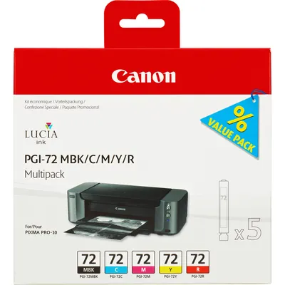 Immagine prodotto di Canon 6402B009 cartuccia d'inchiostro 5 pz Originale Resa standard Ciano, Magenta, Nero opaco, Rosso, Giallo