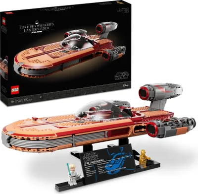 Produktbild von LEGO Star Wars Luke Skywalker’s Landspeeder, Ultimate Collector Series, Modellbausatz für Erwachsene mit C-3PO Minifigur und Lichtschwert 75341