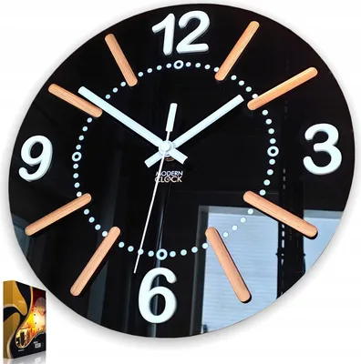 Obrázek produktu pro Nástěnné hodiny PREMIER černé - 3D čitelné - Moderní - Tiché - 28 cm