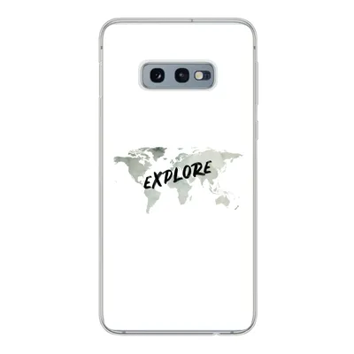 Produktbild von MuchoWow® Handyhülle Schutzhülle Hülle für Samsung Galaxy S10e Weltkarte - Grau - Zitat Silikon Softcase Handy Hülle - Handy