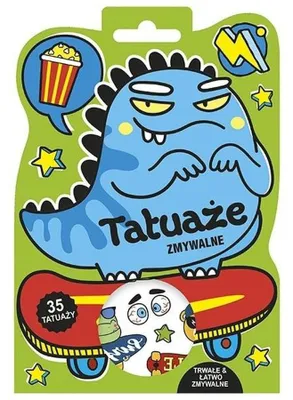 Zdjęcie produktu dla Tatuaże Zmywalne Szalone Potworki dla Dzieci 35 sztuk