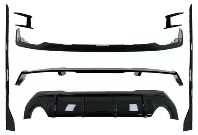 Produktbild von Aero-Bodykit Stoßstange Lippe Diffusor Spoiler für BMW 1er F40 M Sport 2019+ Schwarz.