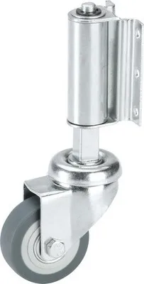 Produktbild von Tarrox TPE-Leiterrolle 50x18 mm, gefedert und lenkbar, Plattengröße 60x48 mm