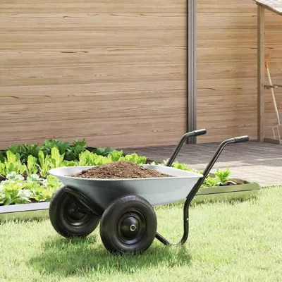 Image de Chariot de jardin en acier, dimensions : 124 x 73 x 65 cm