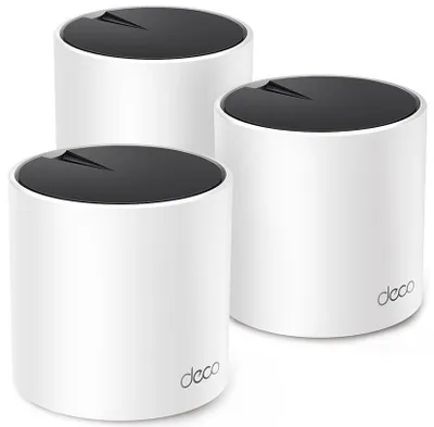 Obrázok produktu pre TP-Link DECO X55 (3-Pack), Biela, Vnútorný, Sieťový smerovač, Dvojpásmový (2,4 ghz/5 ghz), Wi-Fi 6 (802.11ax), 3000 Mbit/s