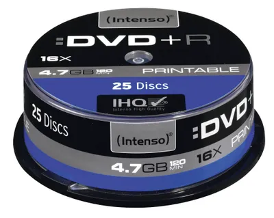 Produktbild von 25 Intenso DVD+R 4,7 GB bedruckbar