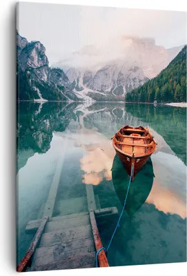 Produktbild von Bild auf Leinwand - Leinwandbild - Einteilig - See Berg Tal - 50x70cm - Wand Bild - Wanddeko - Wandbilder - Leinwanddruck - Kunstdruck - Wanddekoration - Leinwand bilder - Wandbild - PA50x70-5176