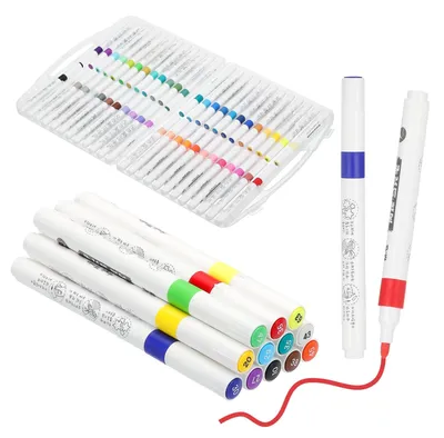 Image de 48 marqueurs acryliques de couleurs vives - Coffret de couleurs pour une utilisation créative