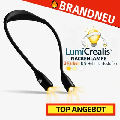 Produktbild von LumiCrealis™ Nackenlampe Umhängelampe Leselampe - perfekt fürs Stricken & Lesen: Schwarz