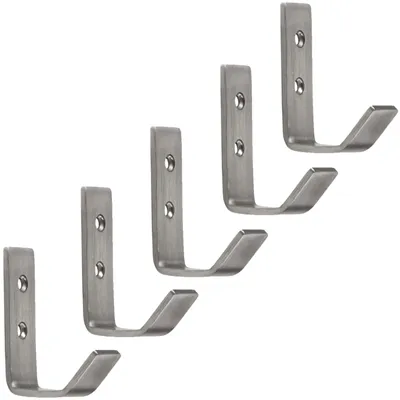 Image de 5 patères ALBA, acier inoxydable, 52 x 20 mm, patères de vestiaire