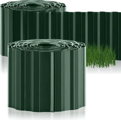 Produktbild von com-four® 2x Rasenkante 10 x 600 cm aus Kunststoff - flexible Beeteinfassung für Rasen, Blumenbeet oder als Mähkante - Grasabschluss, Länge individuell anpassbar - Beetumrandung