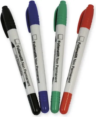 Produktbild von TimeTEX-Set Folienstifte mit Doppelspitze, 4-tlg., non Permanent - abwischbar