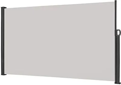 Produktbild von TRMLBE Markiza boczna Certyfikowana roleta przeciwsłoneczna z poliestrowym i aluminiowym metalowym stojakiem na balkon, taras, ogród - 200x300 cm, szara