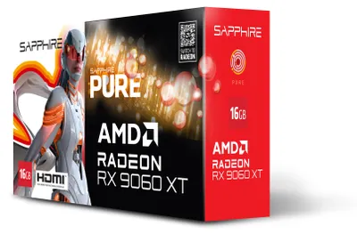 Image de Sapphire Technology Graphics card Radeon RX 9060 XT PURE 16GB GDDR6 128bit DP/2HDMI