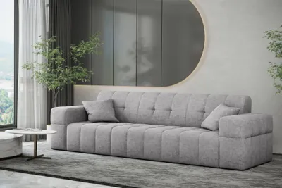 Produktbild von Sofa Designersofa NANCY 3-Sitzer in Stoff Perfekt Harmony Hellgrau
