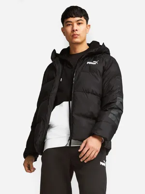 Produktbild von PUMA Herren Winterjacke, warm gefüttert, mit abnehmbarer Kapuze und elastischem Kordelzug