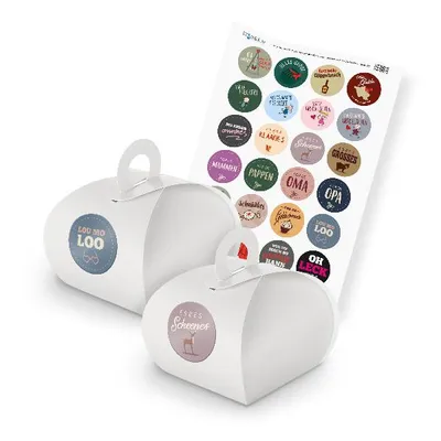 Produktbild von itenga SET Geschenkesticker Saarländisch (Motiv 80) 24x Geschenkschachtel mit Gr