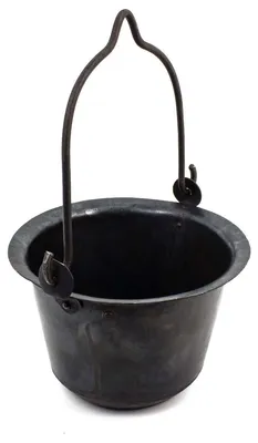 Produktbild von Mittelalterlicher Kessel aus Stahl, Schwarz, 3 Liter, 21 cm Durchmesser, 17 cm Höhe