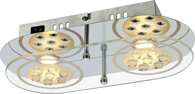 LED Deckenleuchte aus Metall mit klar satinierter Oberfläche