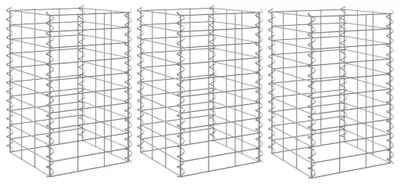 Obrázek produktu pro vidaXL Gabionové vyvýšené záhony 3 ks 30x30x50 cm železo